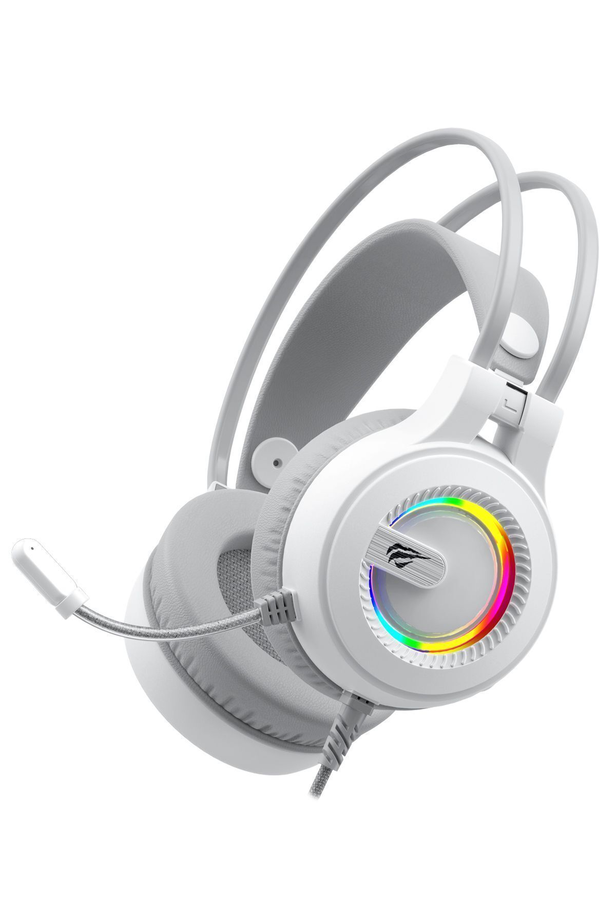 Gamenote H2040D RGB Aydınlatmalı Mikrofonlu Gaming Oyuncu Kulaklığı - 3.5mm Jack + USB - Beyaz Beyaz
