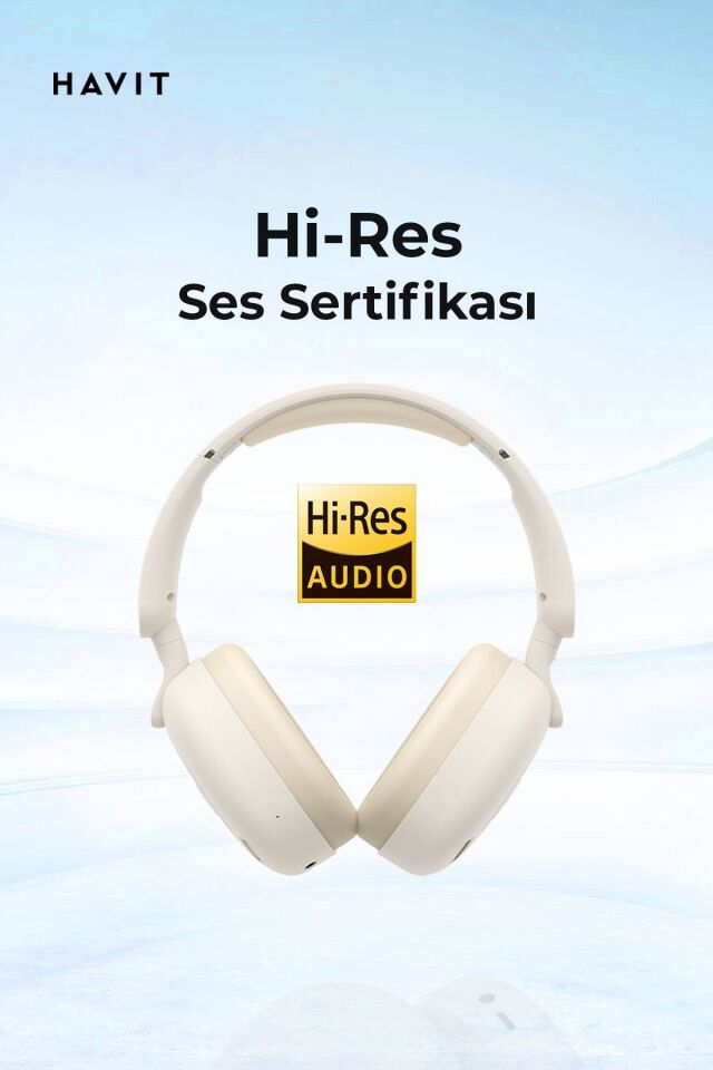 H655BT PRO Hi-Res ANC Kulaküstü Bluetooth Kulaklık - 80 Saat Batarya, AI Gürültü Önleme Bej