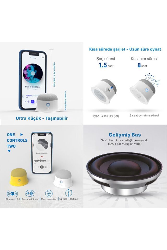 Mag-soundmate Magsafe Mini Taşınabilir Bluetooth Hoparlör Siyah