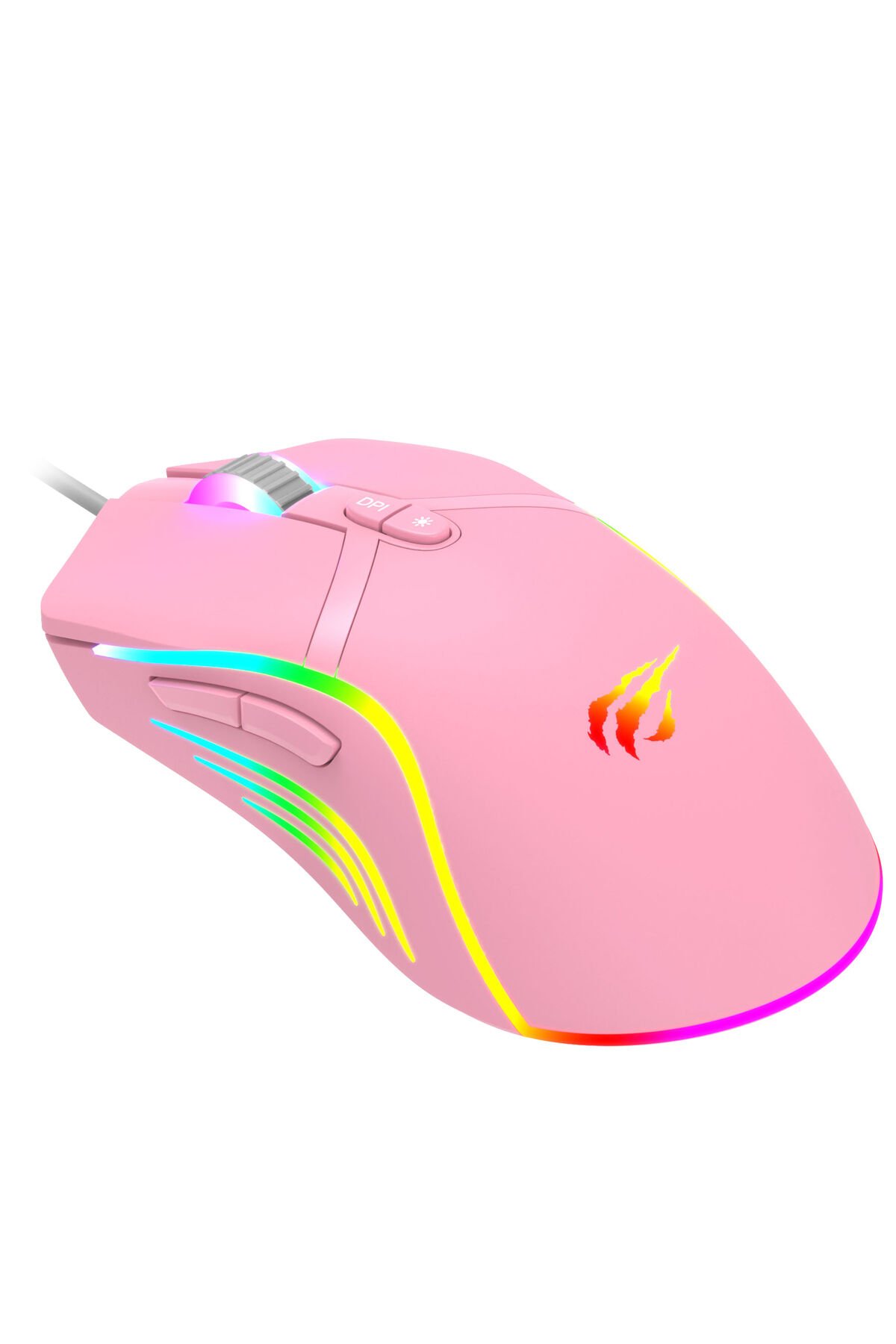 Gamenote MS1026 RGB Uyumlu Pembe Gaming Oyuncu Mouse 6400DPI Pembe