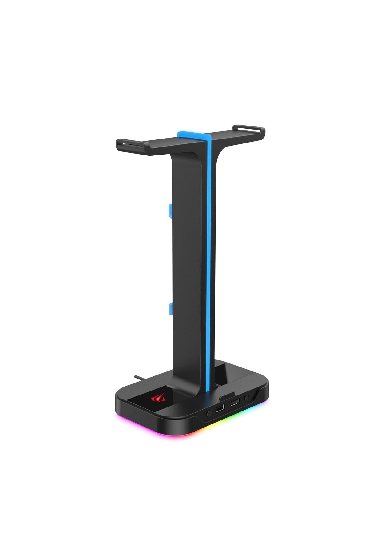 Gamenote TH650 RGB Işıklı Gaming Kulaklık Standı 2*USB Portu Siyah