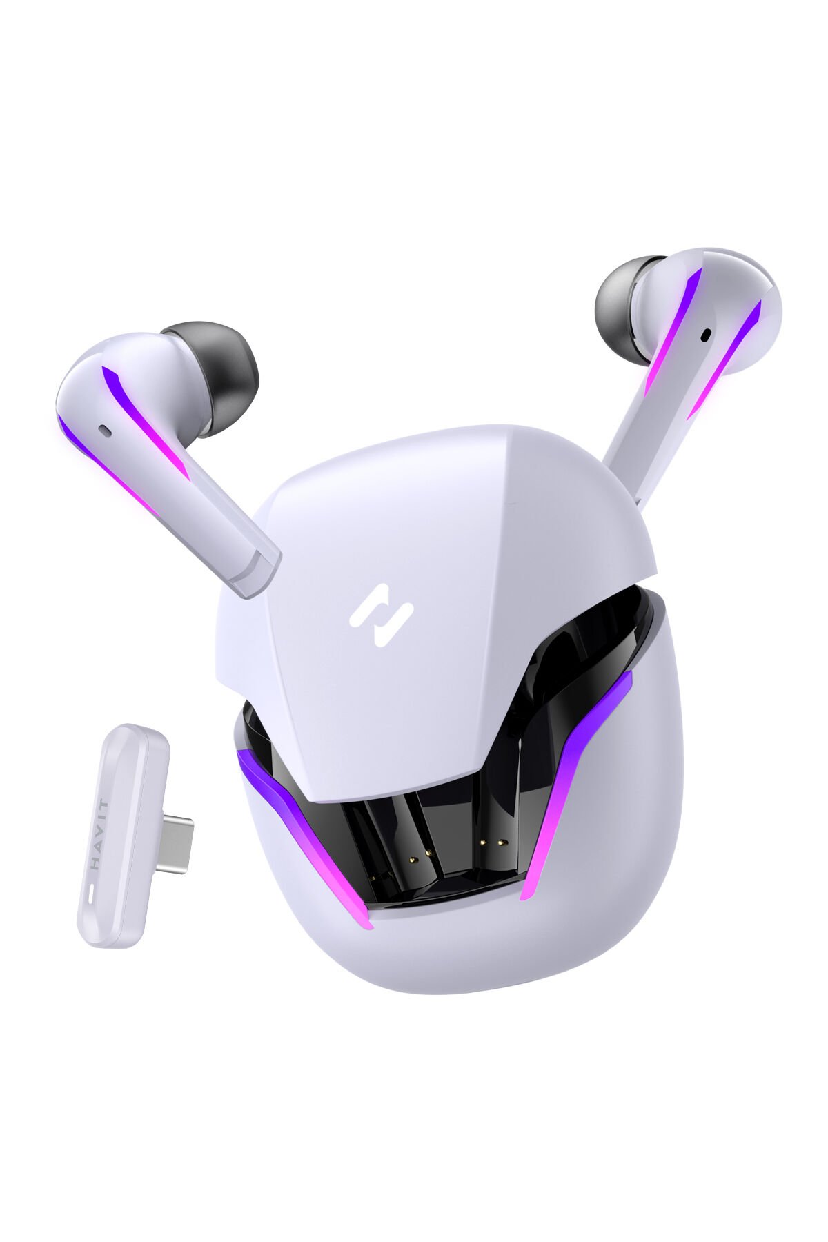 TW970 TWS RGB Gaming Bluetooth Kulaklık - 2.4GHz ve Bluetooth Modu Beyaz