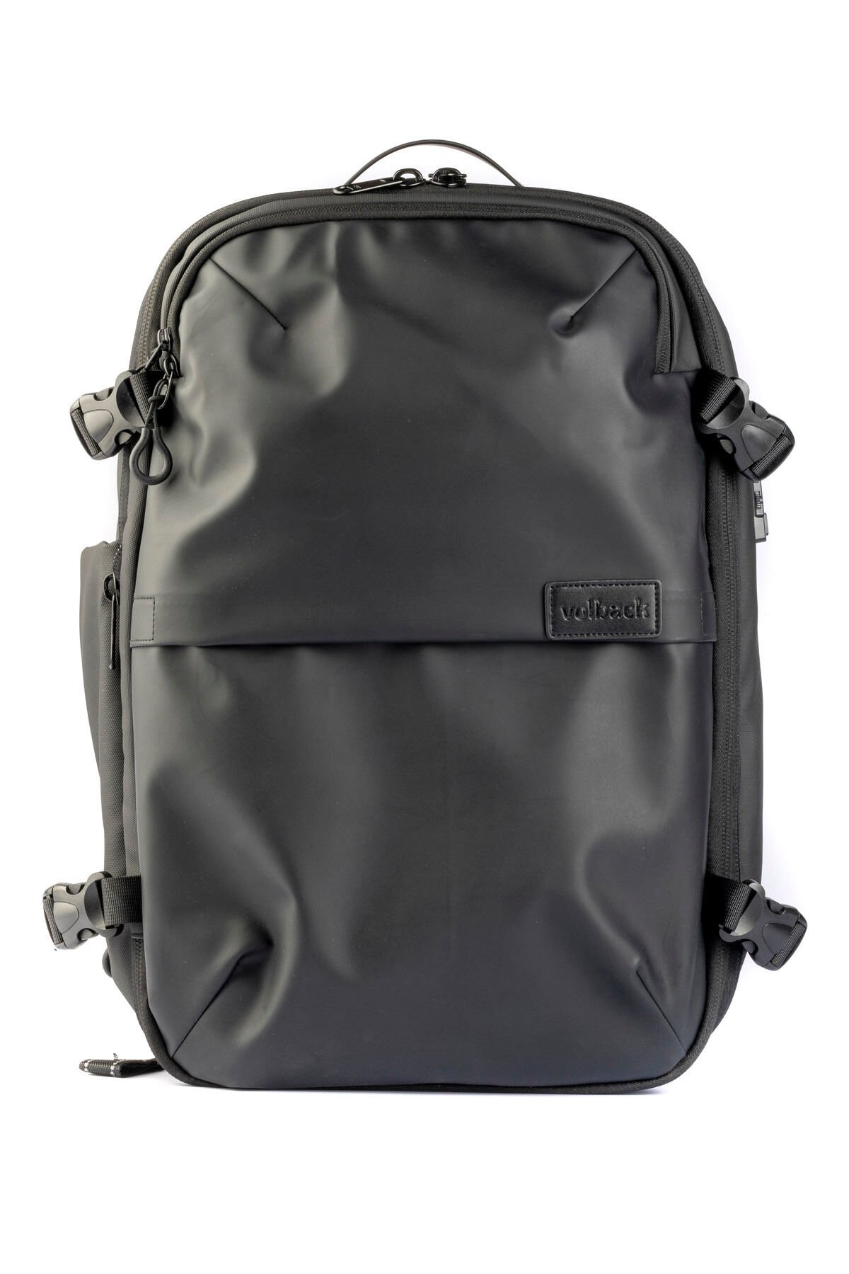 Seyahat İçin Vakumlu Sırt Çantası Su Geçirmez Kilitli Laptop Bölmeli Siyah - 32X49
