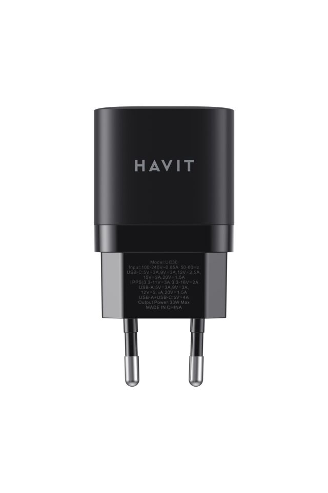 Uc30 33w Gan Teknoloji Hızlı Şarj Adaptörü - Type-c Ve Usb Qc3.0