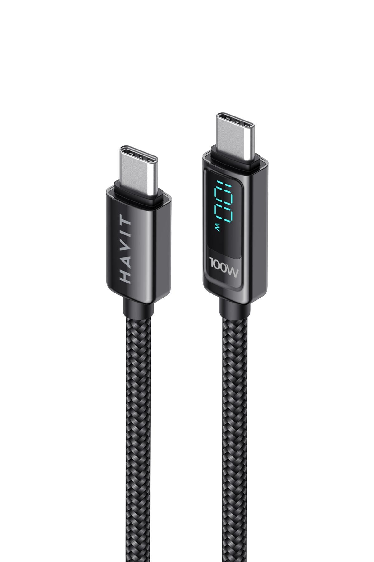CB6247 PD100W Type-C to Type-C Göstergeli Şarj Kablosu