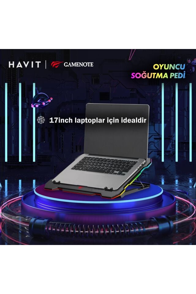 Gamenote F2071 Cooling Pad RGB Gaming Laptop Soğutucu -Ayarlanabilir 6 Fan 2500RPM Uyumlu