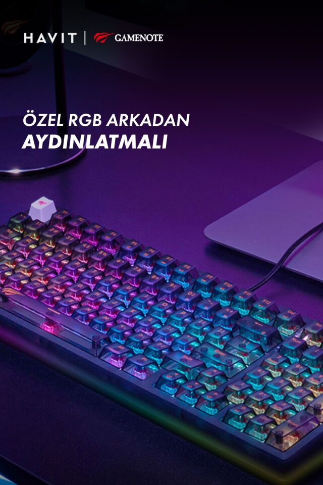 Gamenote Kb875l Rgb Transparan Mekanik Klavye - Red Switch