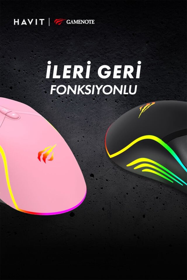 Gamenote MS1026 RGB Uyumlu Pembe Gaming Oyuncu Mouse 6400DPI
