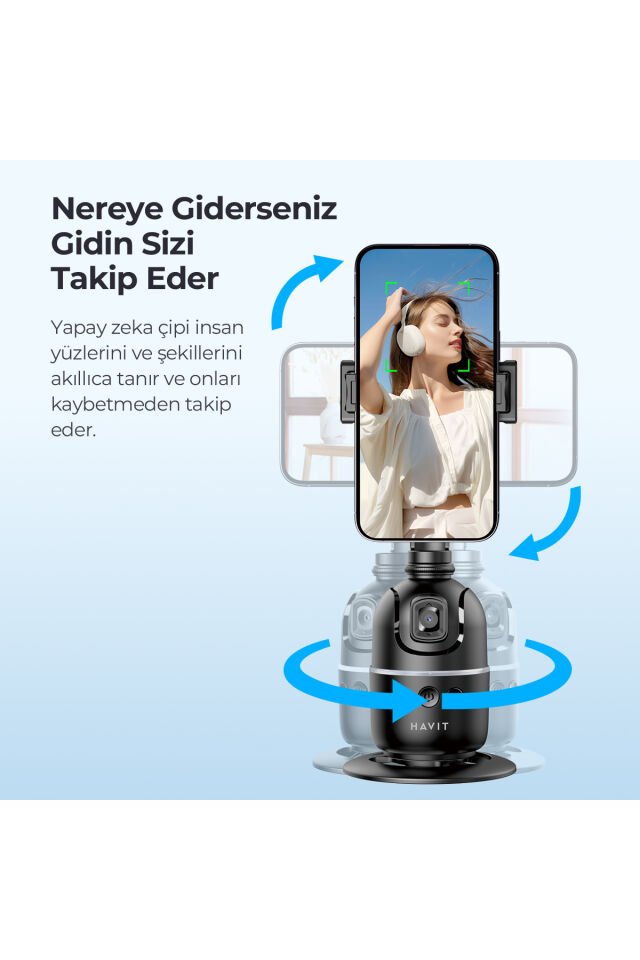 ST7609 Otomatik Yüz Takip Sistemli Telefon Tutucu