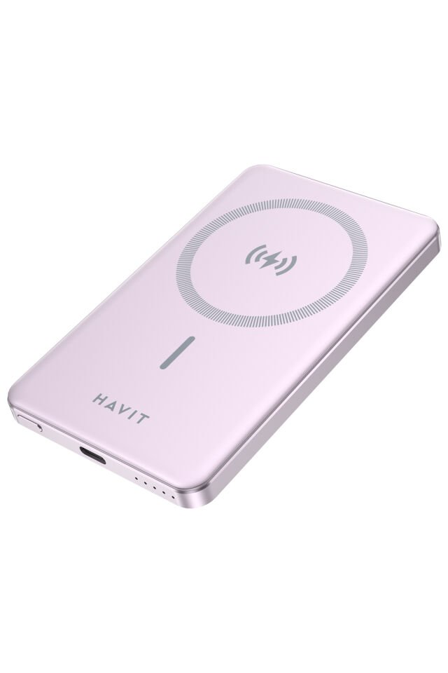 Pb5202 5.000mah Magsafe Manyetik Kablosuz Powerbank Ultra Ince 20w, Iphone Uyumlu - Mor