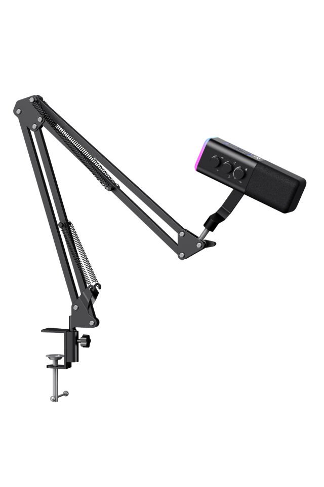 Gamenote GK71 Pro RGB Yayıncı Mikrofonu, 24-Bit, 192kHz, XLR & Type-C, Stantlı