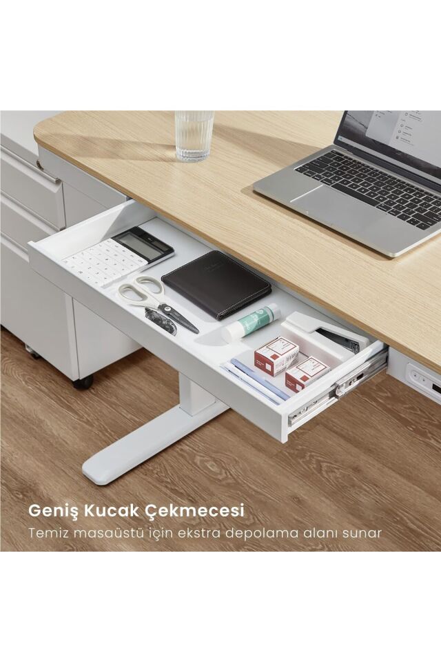 Elektrikli Çalışma Masası Yüksekliği Ayarlanabilir Hafızalı 1x Type-C 1x Usb-A