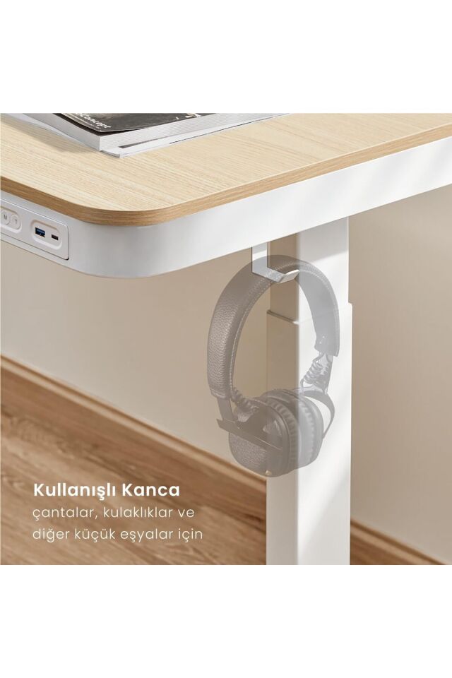 Elektrikli Çalışma Masası Yüksekliği Ayarlanabilir Hafızalı 1x Type-C 1x Usb-A