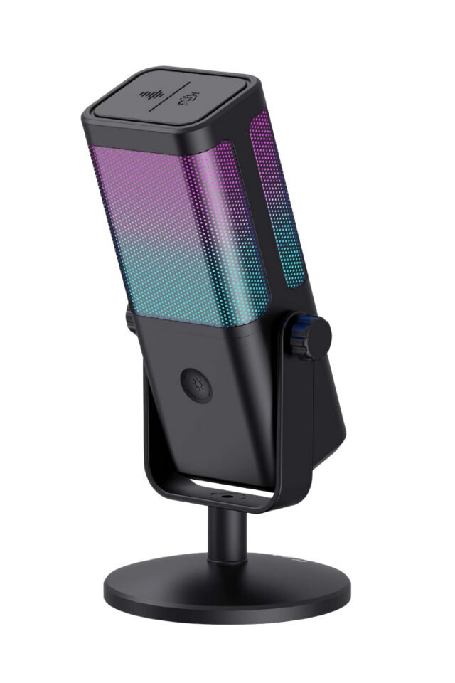 GK65 RGB Profesyonel Yayıncı Mikrofonu 192kHz 24Bit Hi-Fi Dahili Ses Kartlı