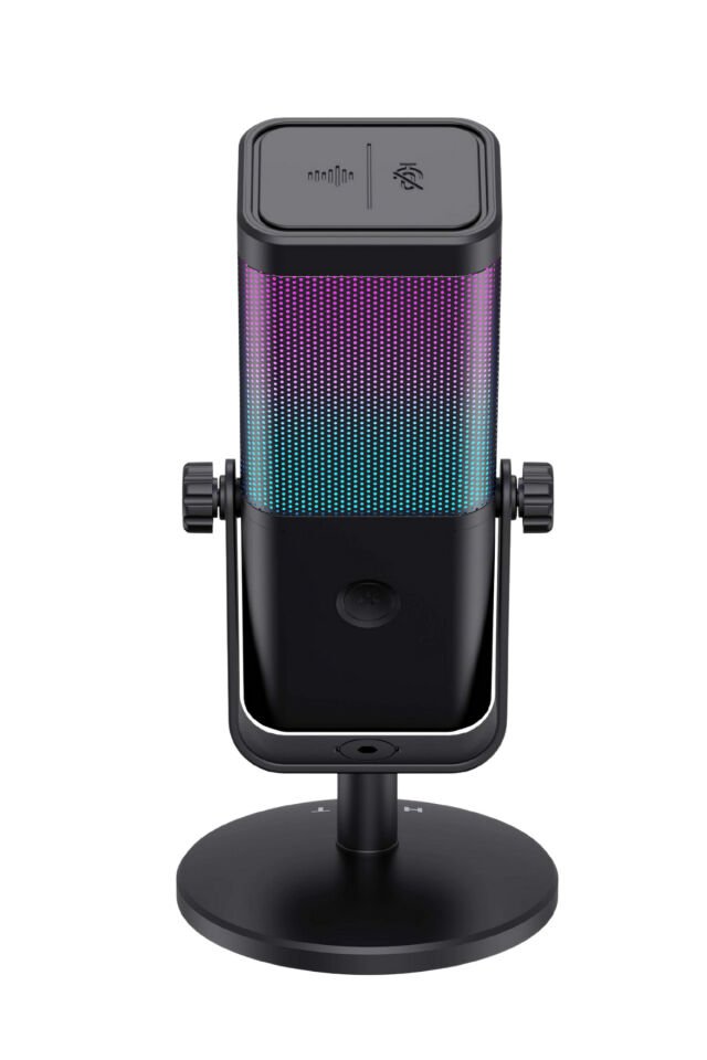 GK65 RGB Profesyonel Yayıncı Mikrofonu 192kHz 24Bit Hi-Fi Dahili Ses Kartlı