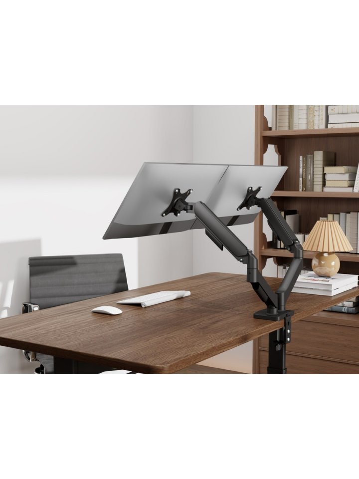 Voltix 17'' - 32'' Ekranlar İçin, Her Kol 9kg Taşıma Kapasiteli, VESA Uyumlu, Çift Kol Amortisörlü Monitör Kolu, 2li Monitör Kolu